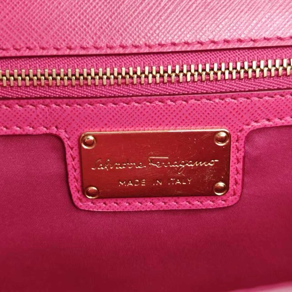 Salvatore Ferragamo Fuchsia Crossbody Bag with Gold Accents - Picture 9 of 12